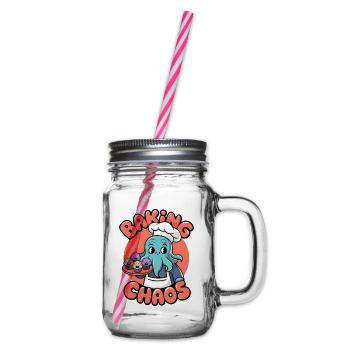 Baking Chaos - Glass jar with handle and screw cap - clear - Right
