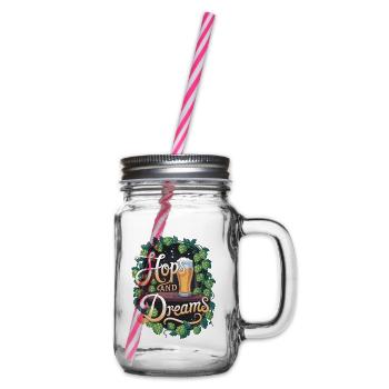 Hops And Dreams - Glass jar with handle and screw cap - clear - Right