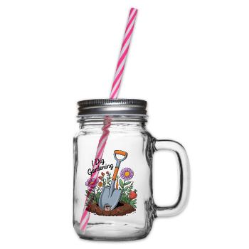 I Dig Gardening - Glass jar with handle and screw cap - clear - Right