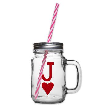 Carte à jouer au poker - Heart Jack - Bocal à boisson - transparent - Droite