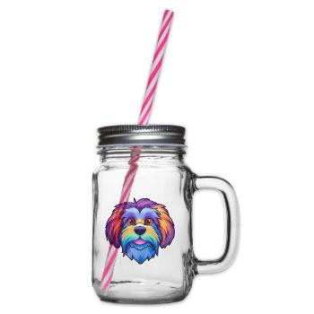Lowchen Kleiner Löwe Hunderasse Cartoon Kawaii Illus - Henkelglas mit Schraubdeckel - Klar - Rechts