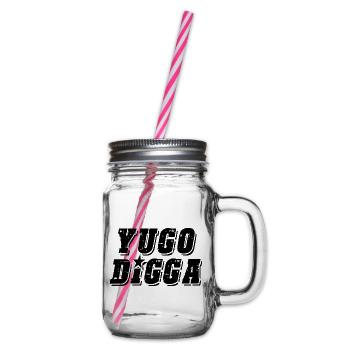 yugo digga - united style of Balkan - Glass jar with handle and screw cap - clear - Right