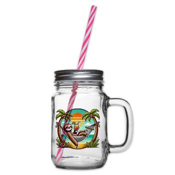 Sloth in the hammock - Glass jar with handle and screw cap - clear - Right