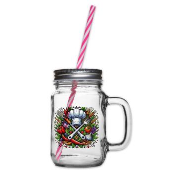 Koch Logo - Glass jar with handle and screw cap - clear - Right
