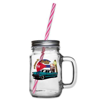 Cuba Cigar Car Rum Libre Havana Souvenir retro - Glass jar with handle and screw cap - clear - Right