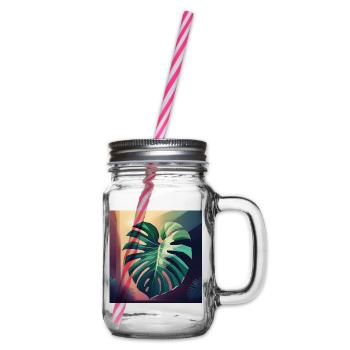 Monstera Leaf - Henkelglas mit Schraubdeckel - Klar - Rechts