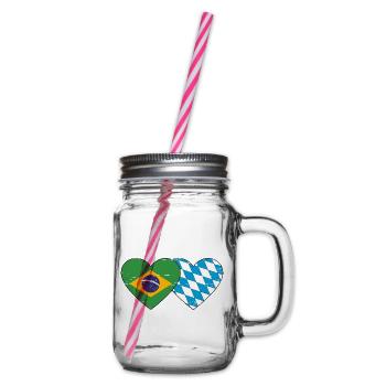 Brésil Bavière Drapeau Coeur utilisé - Bocal à boisson - transparent - Droite
