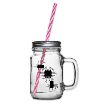 electrician electrical electronics occupation voltage CPU - Glass jar with handle and screw cap - clear - Right