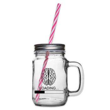 Brain Proverbes drôle drôle de petit déjeuner blague - Bocal à boisson - transparent - Droite