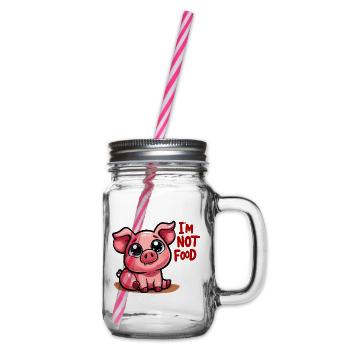 I'm not food - Henkelglas mit Schraubdeckel - Klar - Rechts