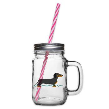 Dachshund Picture - Glass jar with handle and screw cap - clear - Right