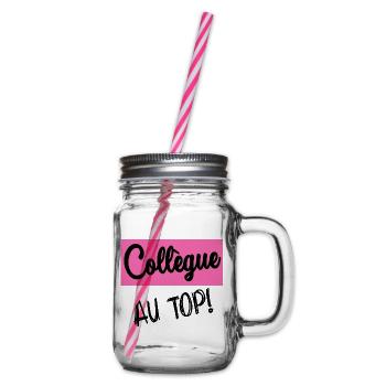 RETIREMENT. RETIREMENT. RETIRED. HAPPY RETIREMENT - Glass jar with handle and screw cap - clear - Right
