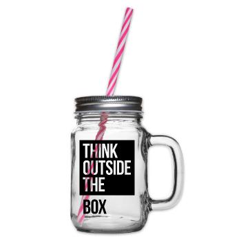 Think Outside The Box - Henkelglas mit Schraubdeckel - Klar - Rechts