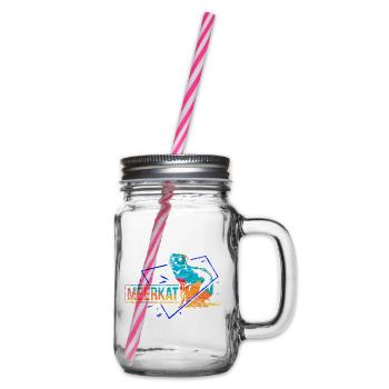 Neugieriges Erdmännchen Wüstenbewohner - Henkelglas mit Schraubdeckel - Klar - Rechts