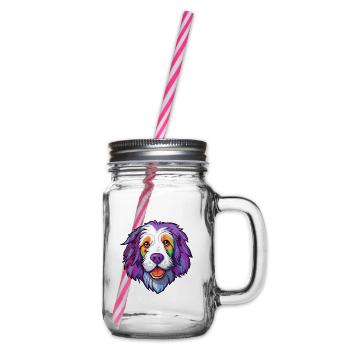 Cumberland Schäferhund Hunderasse Cartoon Kawaii Illus - Henkelglas mit Schraubdeckel - Klar - Rechts