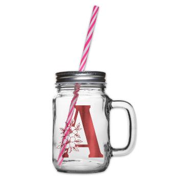 A Monogramm Buchstabe - Henkelglas mit Schraubdeckel - Klar - Rechts