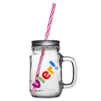 VIER 4 JAHRE 4. GEBURTSTAG - Henkelglas mit Schraubdeckel - Klar - Rechts