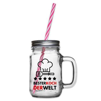 Der beste Koch der Welt - Geschenk - Henkelglas mit Schraubdeckel - Klar - Rechts
