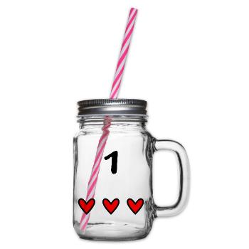 1. 1 JAHR. 1. JAHRESTAG. GEBURTSTAG 1 JAHR. - Henkelglas mit Schraubdeckel - Klar - Rechts