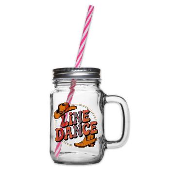 Line Dance mein Hobby - meine Passion - mein Ding - Henkelglas mit Schraubdeckel - Klar - Rechts