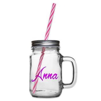 Anna Neon Schrift - Henkelglas mit Schraubdeckel - Klar - Rechts