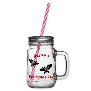 Happy Halloween Vampire - Henkelglas mit Schraubdeckel - Klar - Rechts