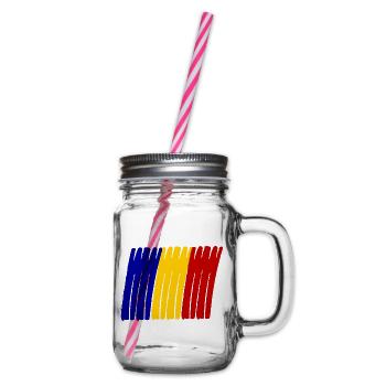 Rumänien painted Flag - Henkelglas mit Schraubdeckel - Klar - Rechts