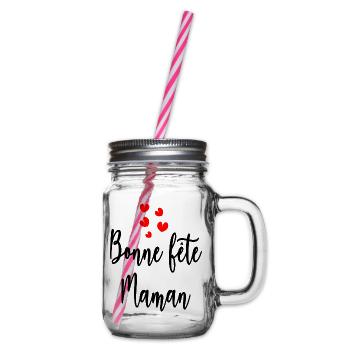 MUTTERTAG. SCHÖNEN MUTTERTAG. MAMA - Henkelglas mit Schraubdeckel - Klar - Rechts