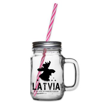 Latvia Lettland lettisch Riga - Henkelglas mit Schraubdeckel - Klar - Rechts