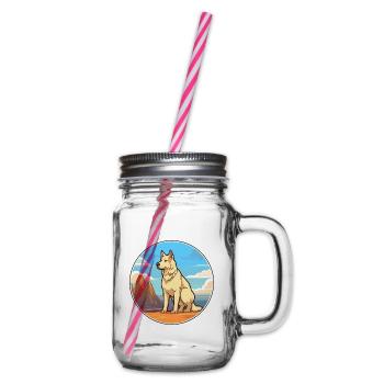 Karst Schäferhund Rasse Cartoon Kawaii Clipart - Henkelglas mit Schraubdeckel - Klar - Rechts