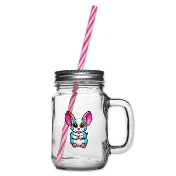 Zuckergleiter Bunte Aquarell-Karikatur Kawaii An - Henkelglas mit Schraubdeckel - Klar - Rechts
