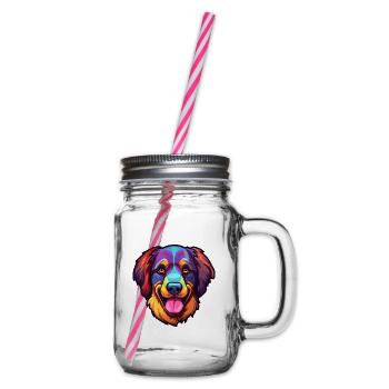 Karst Schäferhund Rasse Cartoon Kawaii Illustrati - Henkelglas mit Schraubdeckel - Klar - Rechts