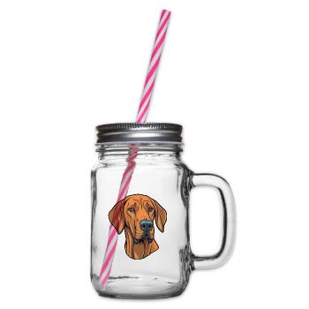 Rhodesian Ridgeback Hunderasse Cartoon Kawaii Illus - Henkelglas mit Schraubdeckel - Klar - Rechts