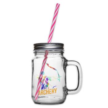 Begeisterter Bogenschütze Hobbyturnier - Henkelglas mit Schraubdeckel - Klar - Rechts