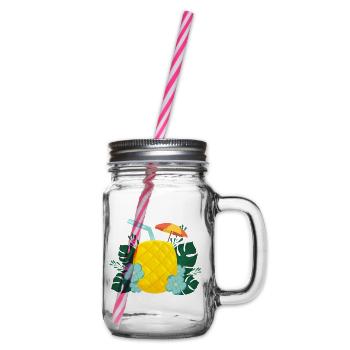Ananas Drink - Tropischer Cocktail Sommer - Henkelglas mit Schraubdeckel - Klar - Rechts