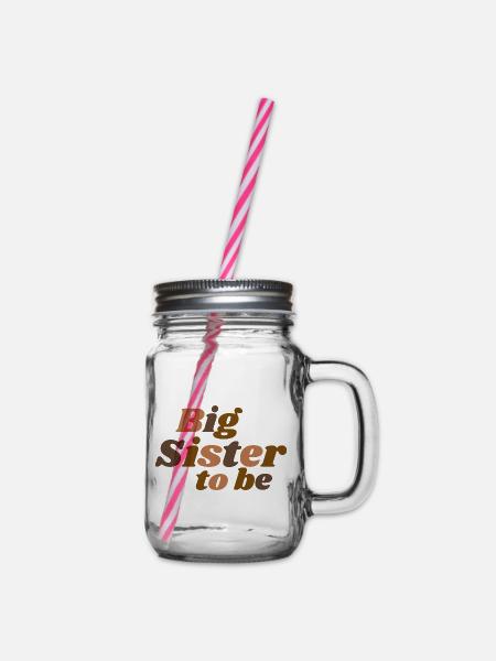 big sister to be - Henkelglas mit Schraubdeckel - Klar