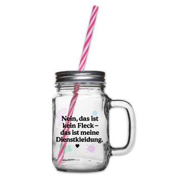 Das ist kein Fleck! (schwarz & bunt) - Henkelglas mit Schraubdeckel - Klar - Rechts
