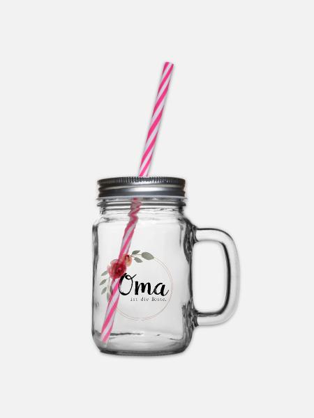 Oma ist die Beste - Henkelglas mit Schraubdeckel - Klar