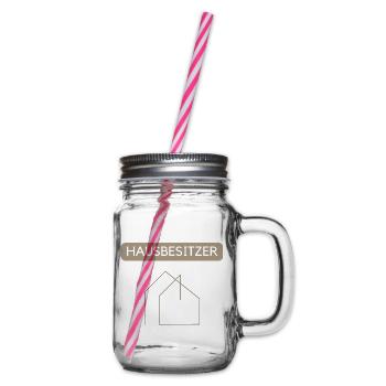 Minimaler Hausumriss Linienstil - Henkelglas mit Schraubdeckel - Klar - Rechts