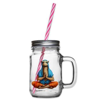 Yoga Kamel - Henkelglas mit Schraubdeckel - Klar - Rechts