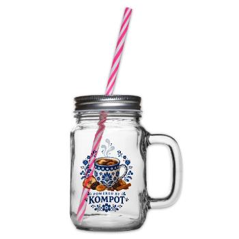 Angetrieben von Kompot Polish Christmas Folk Design - Henkelglas mit Schraubdeckel - Klar - Rechts