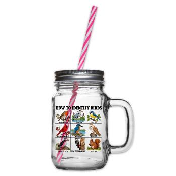 How to Identify Birds Funny Birding Birder Fitted  - Henkelglas mit Schraubdeckel - Klar - Rechts