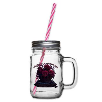 Dark Romance Bookish Merch - Spicy Villain - Henkelglas mit Schraubdeckel - Klar - Rechts
