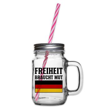 Freiheit braucht Mut Meinungsfreiheit - Henkelglas mit Schraubdeckel - Klar - Rechts