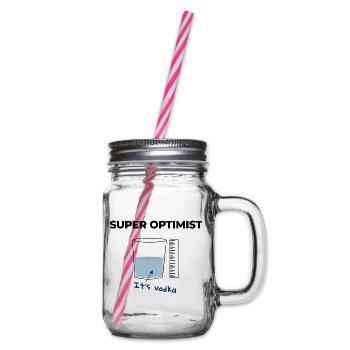 Ich bin ein Optimist, es ist Wodka - Henkelglas mit Schraubdeckel - Klar - Rechts