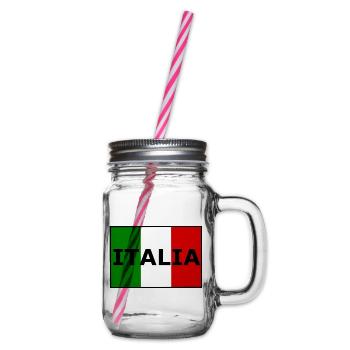 Italienische Flaggen-Typografie - Henkelglas mit Schraubdeckel - Klar - Rechts