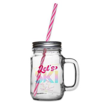Let's Ski Neon Retro Skier - Henkelglas mit Schraubdeckel - Klar - Rechts