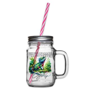 Wasserdrache Girl Lizard Water Dragon - Henkelglas mit Schraubdeckel - Klar - Rechts