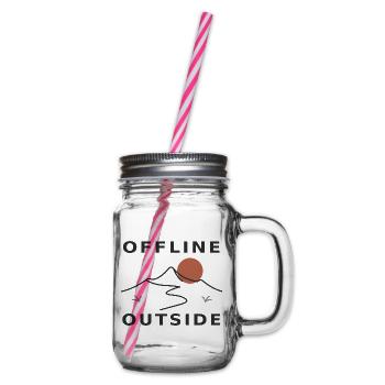 Offline Outside – Berge & Natur - Henkelglas mit Schraubdeckel - Klar - Rechts