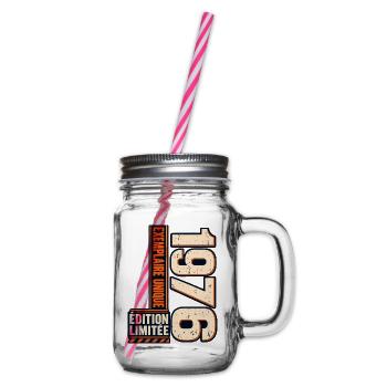 50-jähriges Jubiläum 1976 – Vintage-Herrengeschenk - Henkelglas mit Schraubdeckel - Klar - Rechts